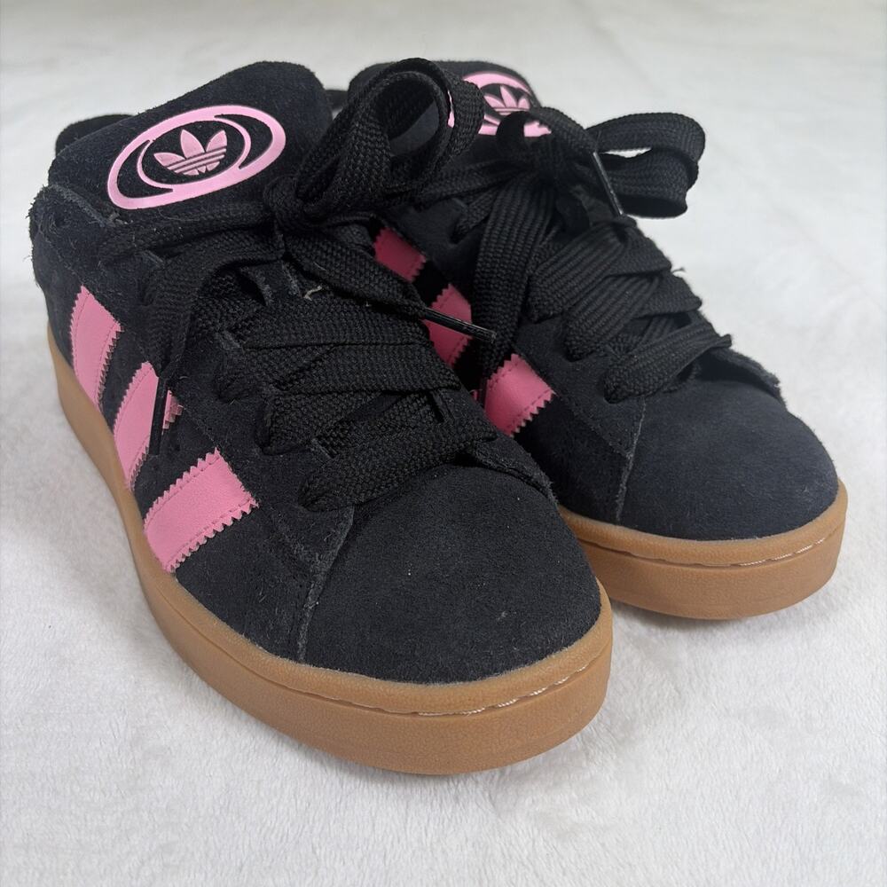 Adidas Campus 00s Womens 8.5 Black Pink Gum Sole Suede Sneakers Casual Charity - Picture 2 of 12